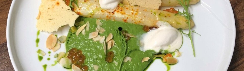 The "New asparagus" signals the arrival of spring at the Jehanne